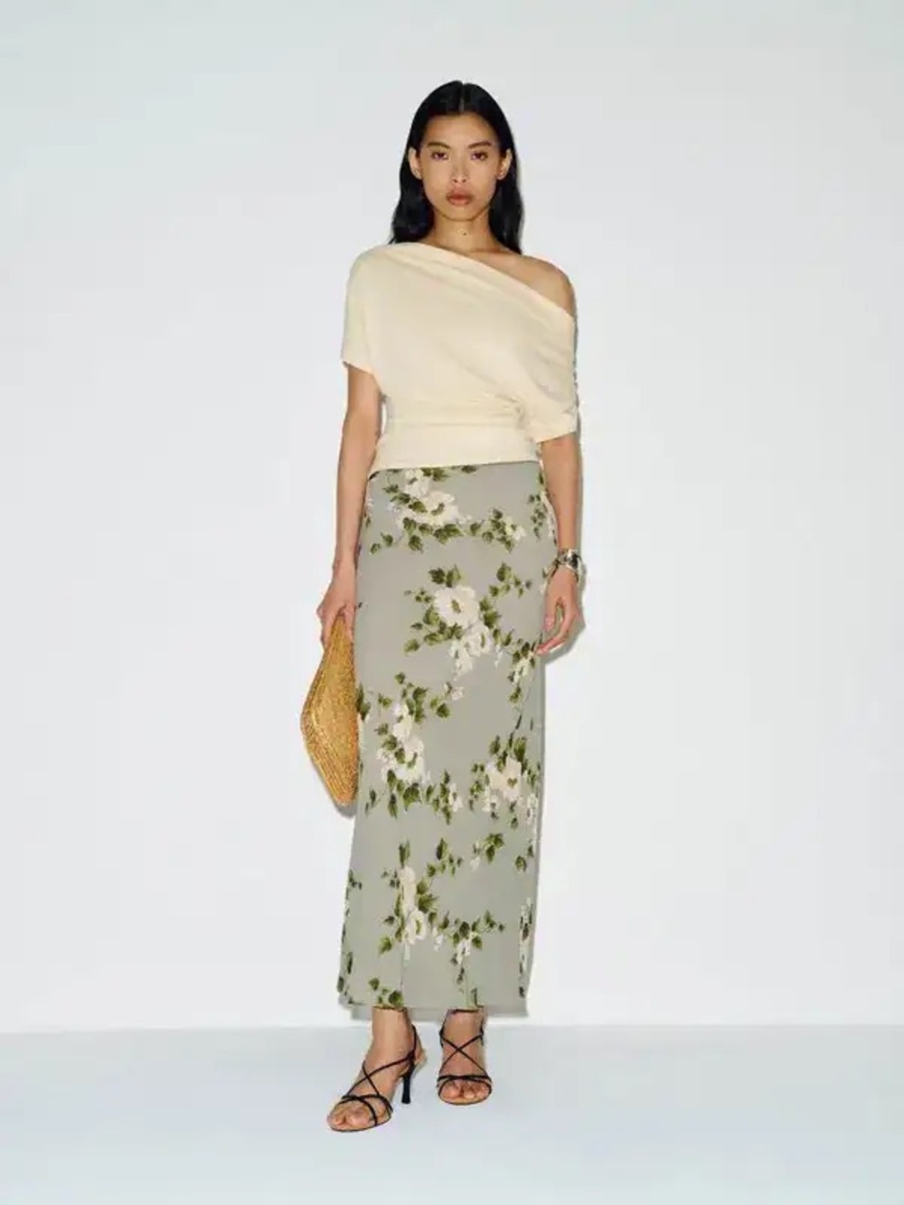 NWT Reformation Layla Silk Skirt in Greenery Size 2